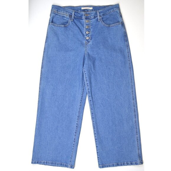 Levi's Mile High Cropped Wide Leg Jeans 32 - Picture 2 of 7